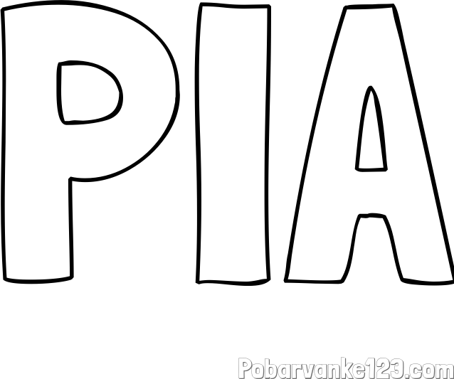 Pobarvanka imena PIA