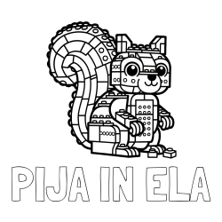 Online izdelana pobarvanka - Pobarvanka imena PIJA IN ELA in pobarvanka LEGO veverice