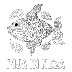 Online izdelana pobarvanka - Pobarvanka imena PIJA IN NEŽA in pobarvanka pisane ribe