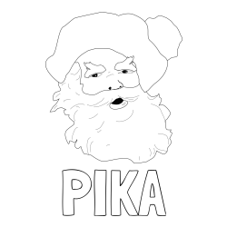 Online izdelana pobarvanka - Pobarvanka imena PIKA in enostavna pobarvanka Božička