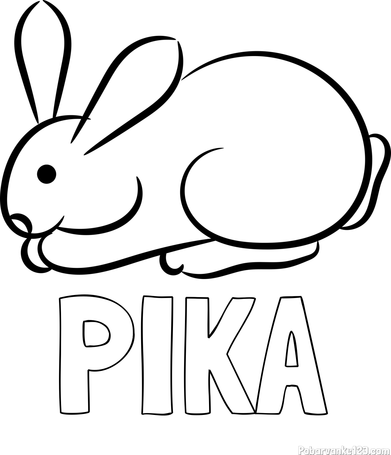 Pobarvanka imena PIKA in pobarvanka majhnega zajčka