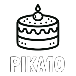 Online izdelana pobarvanka - Pobarvanka imena PIKA10 in otroška pobarvanka majhne torte