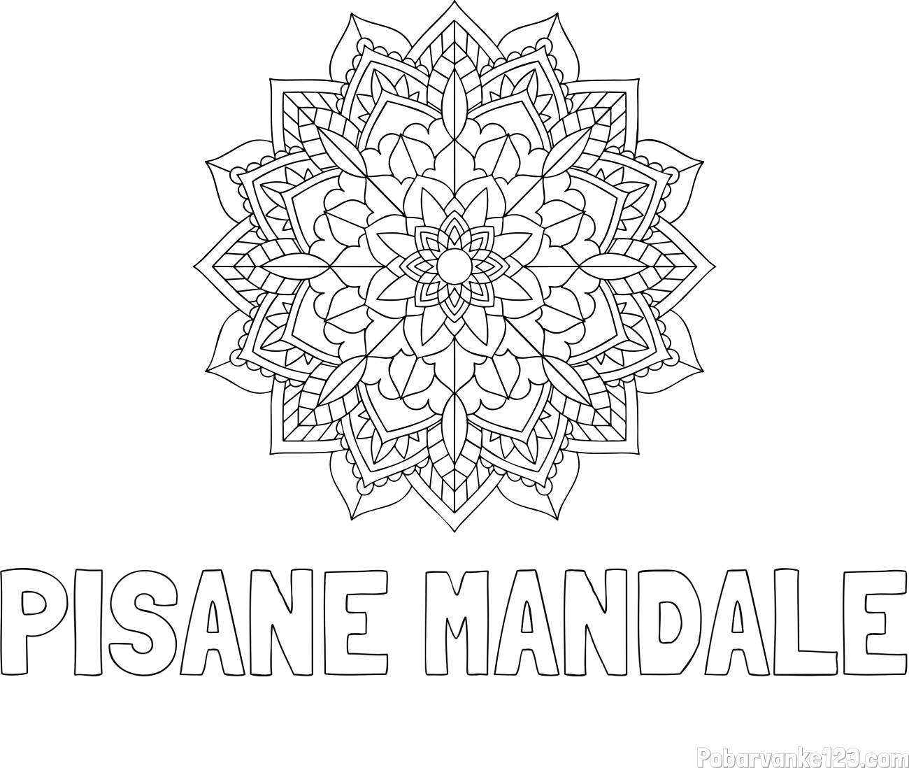 Pobarvanka imena PISANE MANDALE