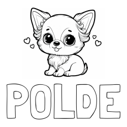 Online izdelana pobarvanka - Pobarvanka imena POLDE in pobarvanka čivave