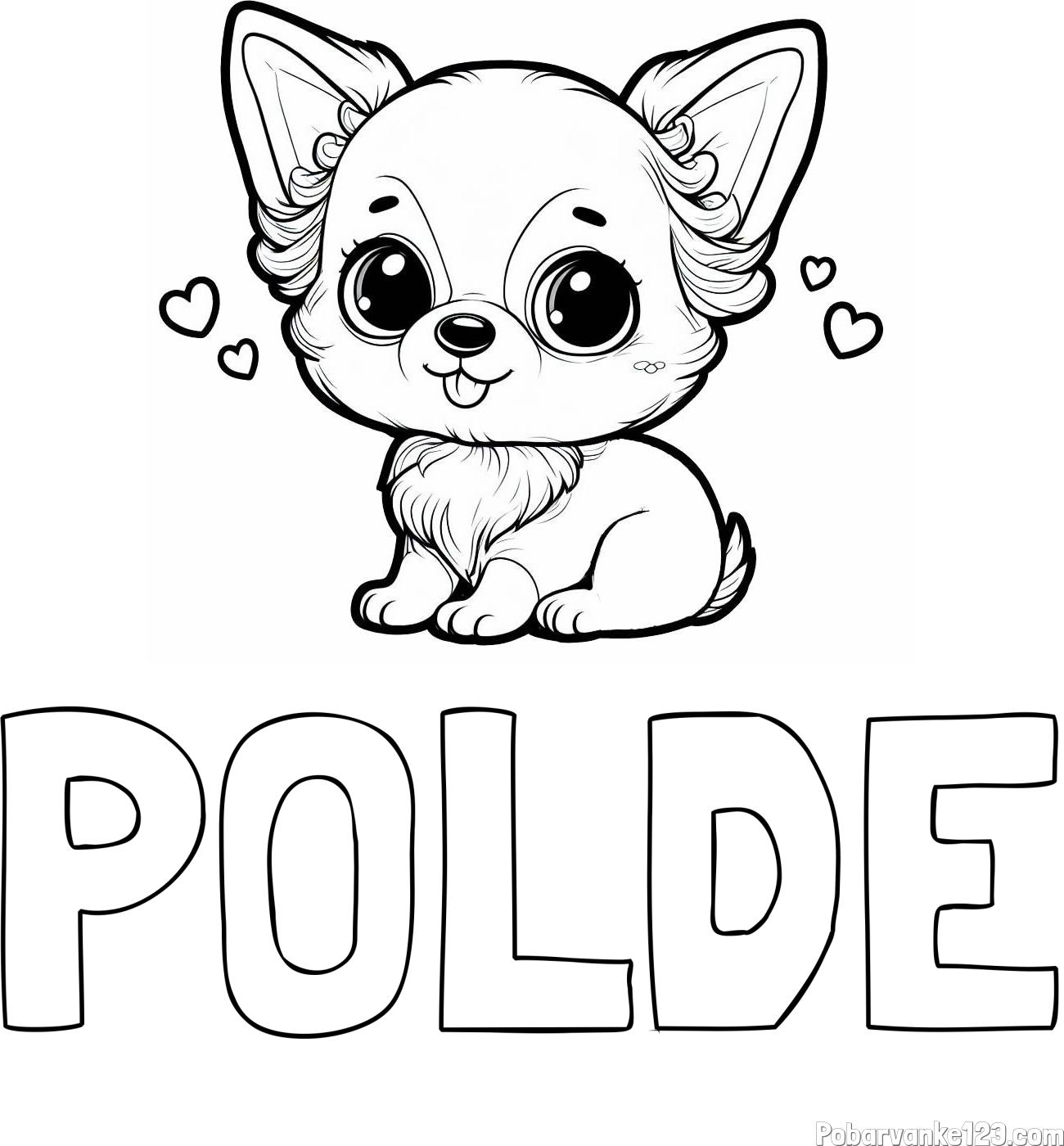 Pobarvanka imena POLDE in pobarvanka čivave