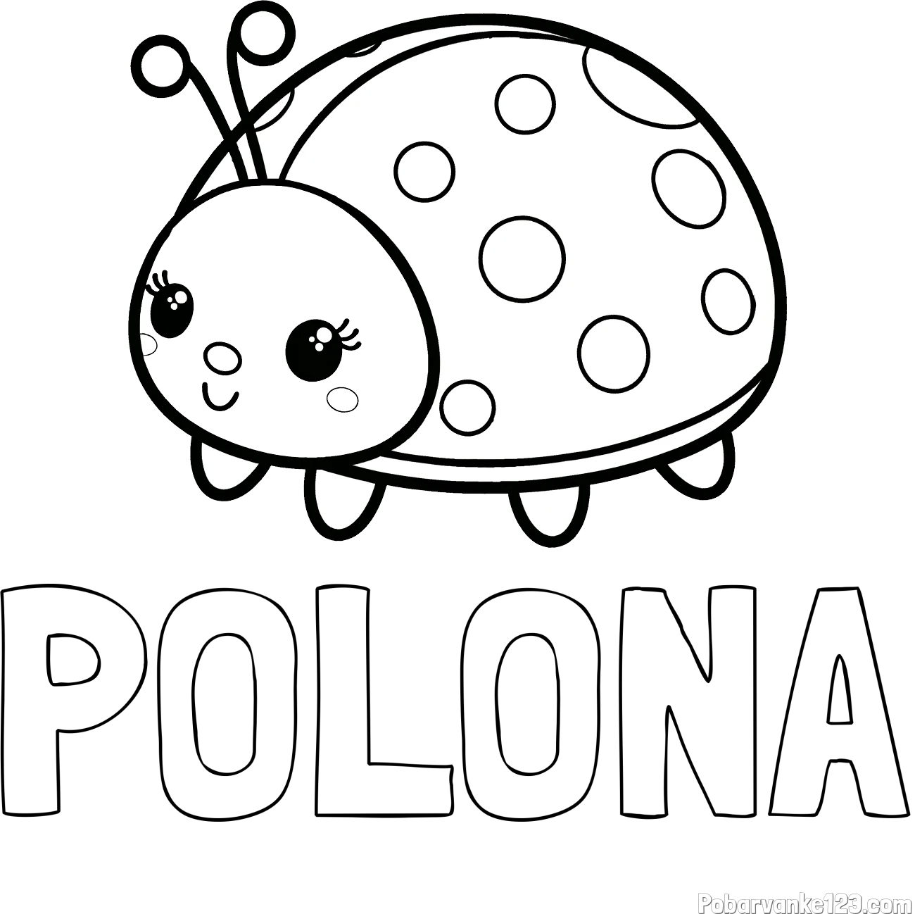 Pobarvanka imena POLONA in pobarvanka ljubke pikapolonice