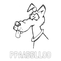 Pobarvanka imena PPAABBLLOO in pobarvanka smešnega kužka