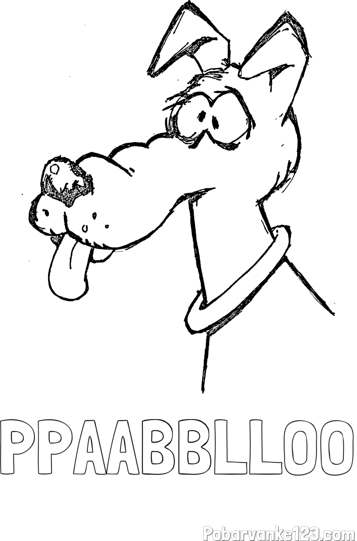 Pobarvanka imena PPAABBLLOO in pobarvanka smešnega kužka