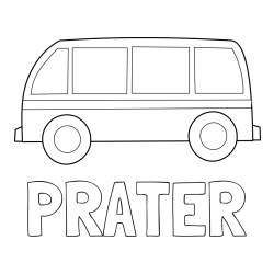 Online izdelana pobarvanka - Pobarvanka imena PRATER in avtobus