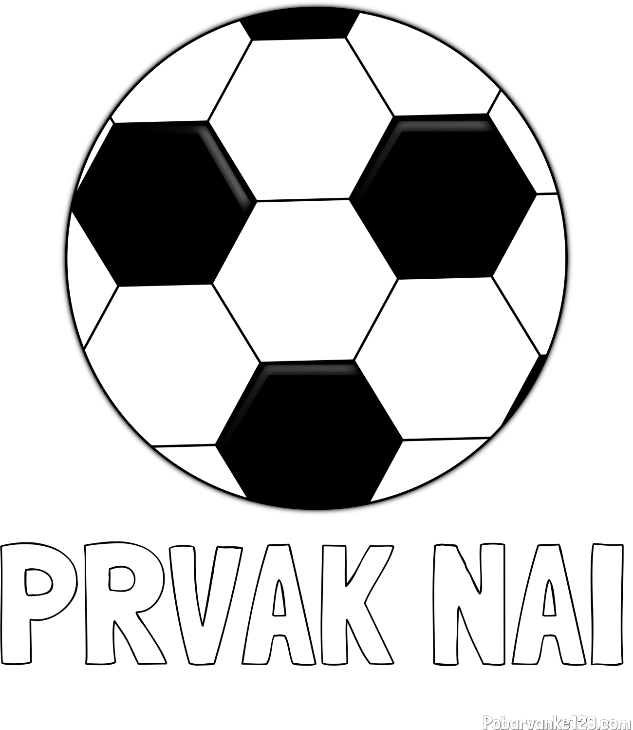 Pobarvanka imena PRVAK NAI in pobarvanka nogometne žoge