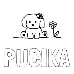 Online izdelana pobarvanka - Pobarvanka imena PUCIKA in KUŽIKA