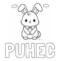 Online izdelana pobarvanka - Pobarvanka imena PUHEC in pobarvanka prikupnega zajčka
