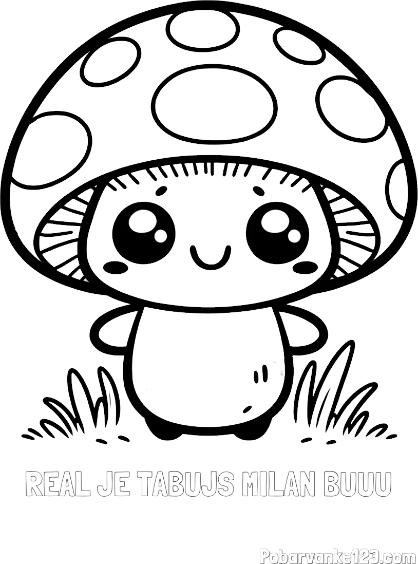 Pobarvanka imena REAL JE TABUJŠ MILAN BUUU in otroška pobarvanka gobe