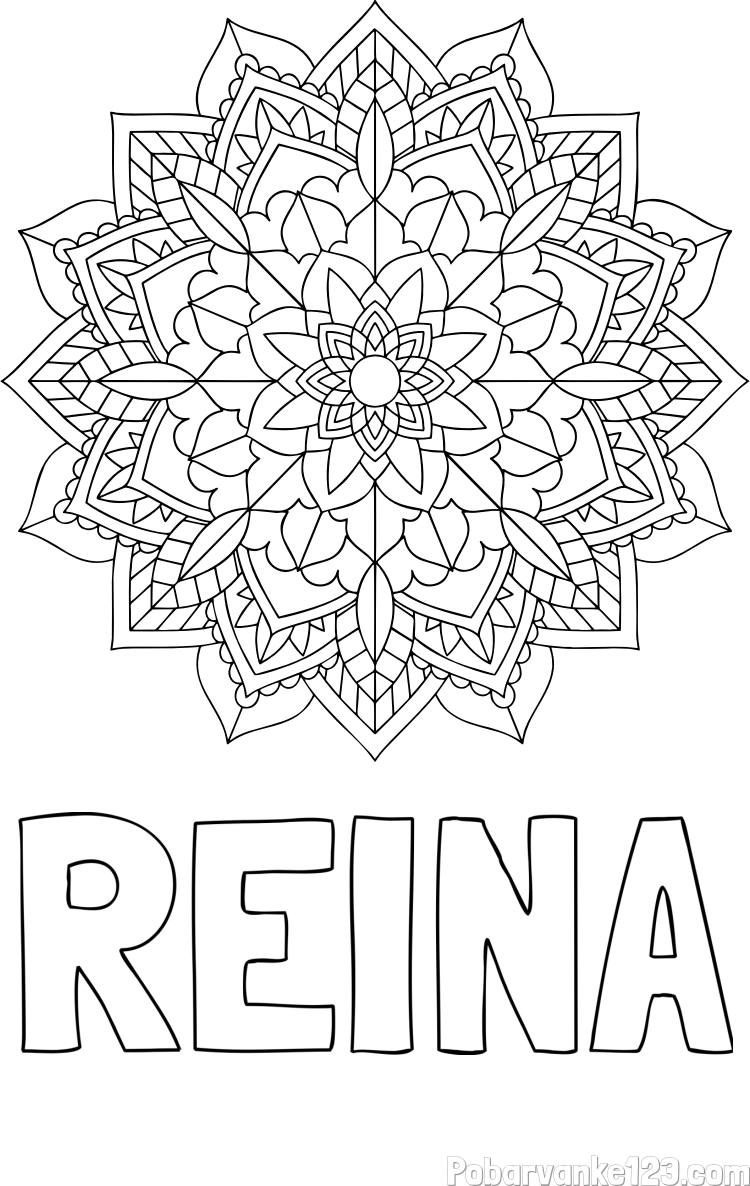 Pobarvanka imena REINA in Čudovita pobarvanka mendale