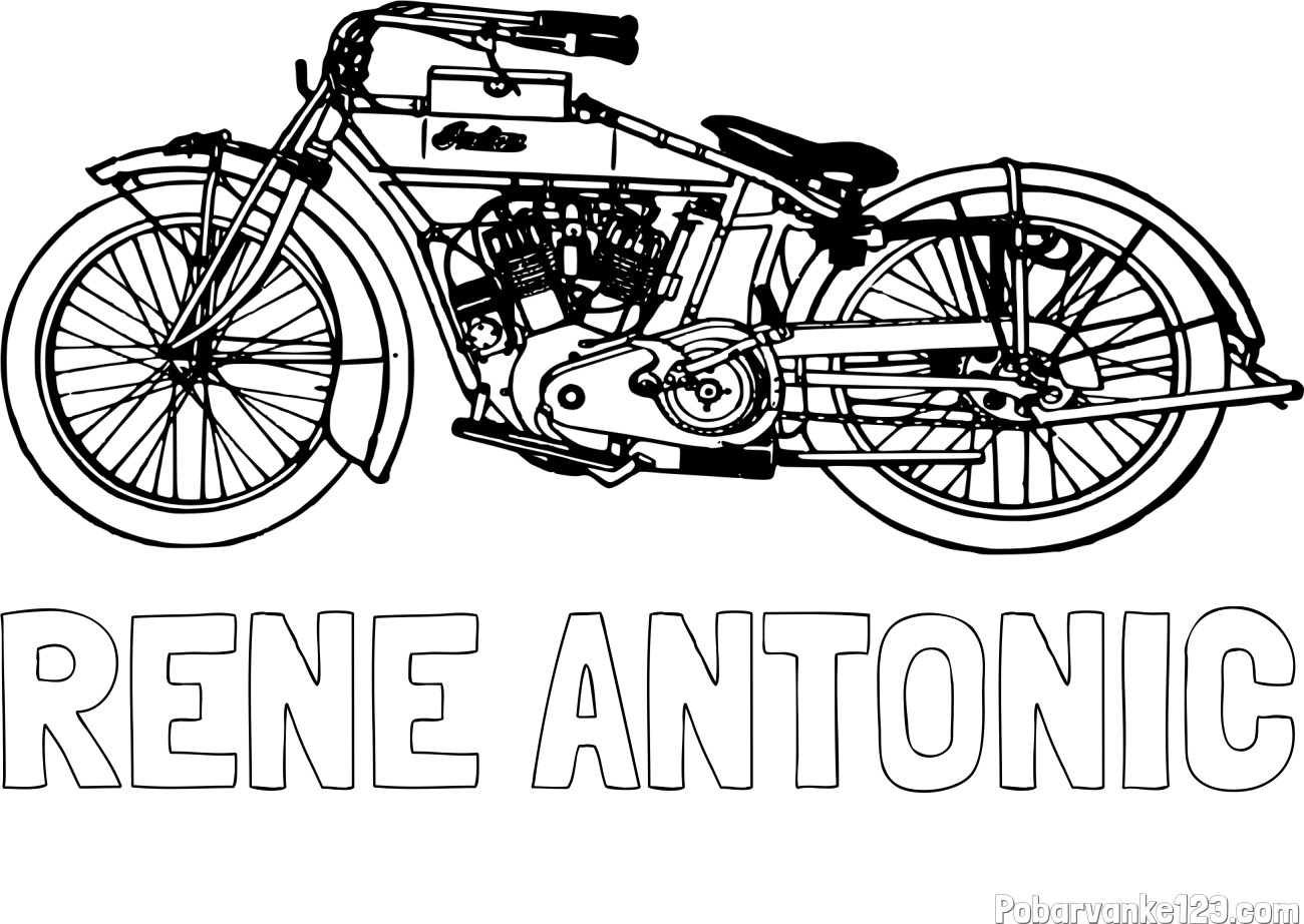 Pobarvanka imena RENE ANTONIČ in pobarvanka starega motorja