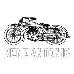 Online izdelana pobarvanka - Pobarvanka imena RENE ANTONIČ in pobarvanka starega motorja