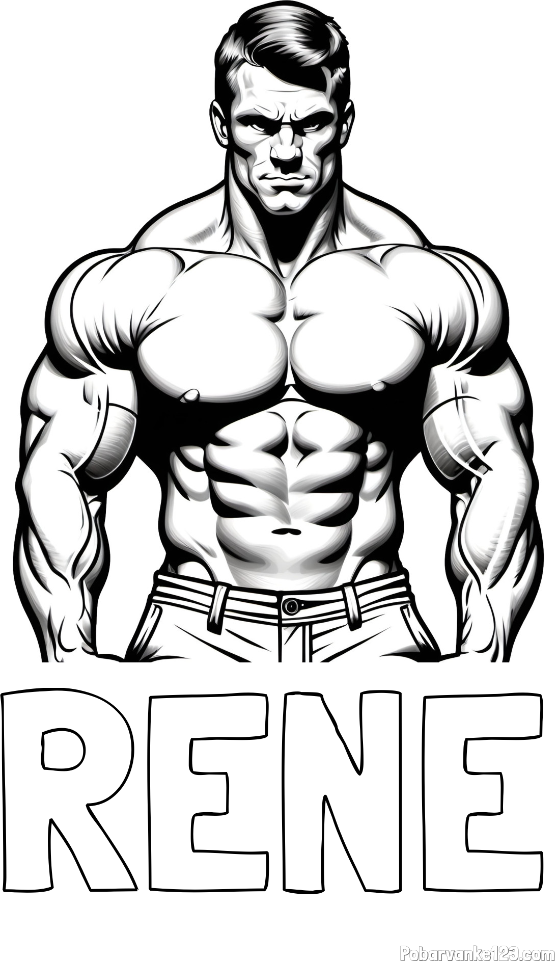 Pobarvanka imena RENE in pobarvanka bodybuilder-ja