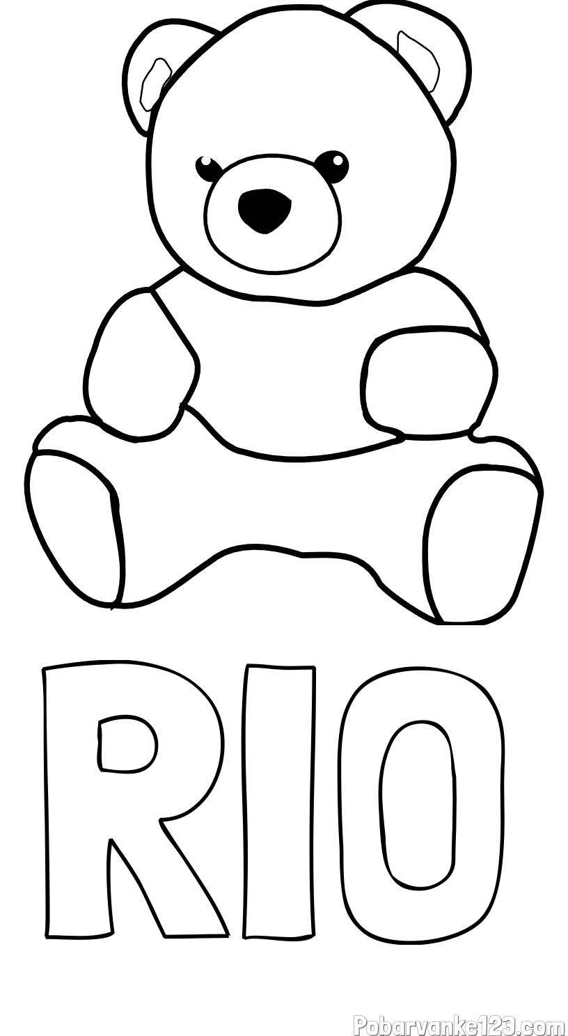 Pobarvanka imena RIO in pobarvanka medvedka