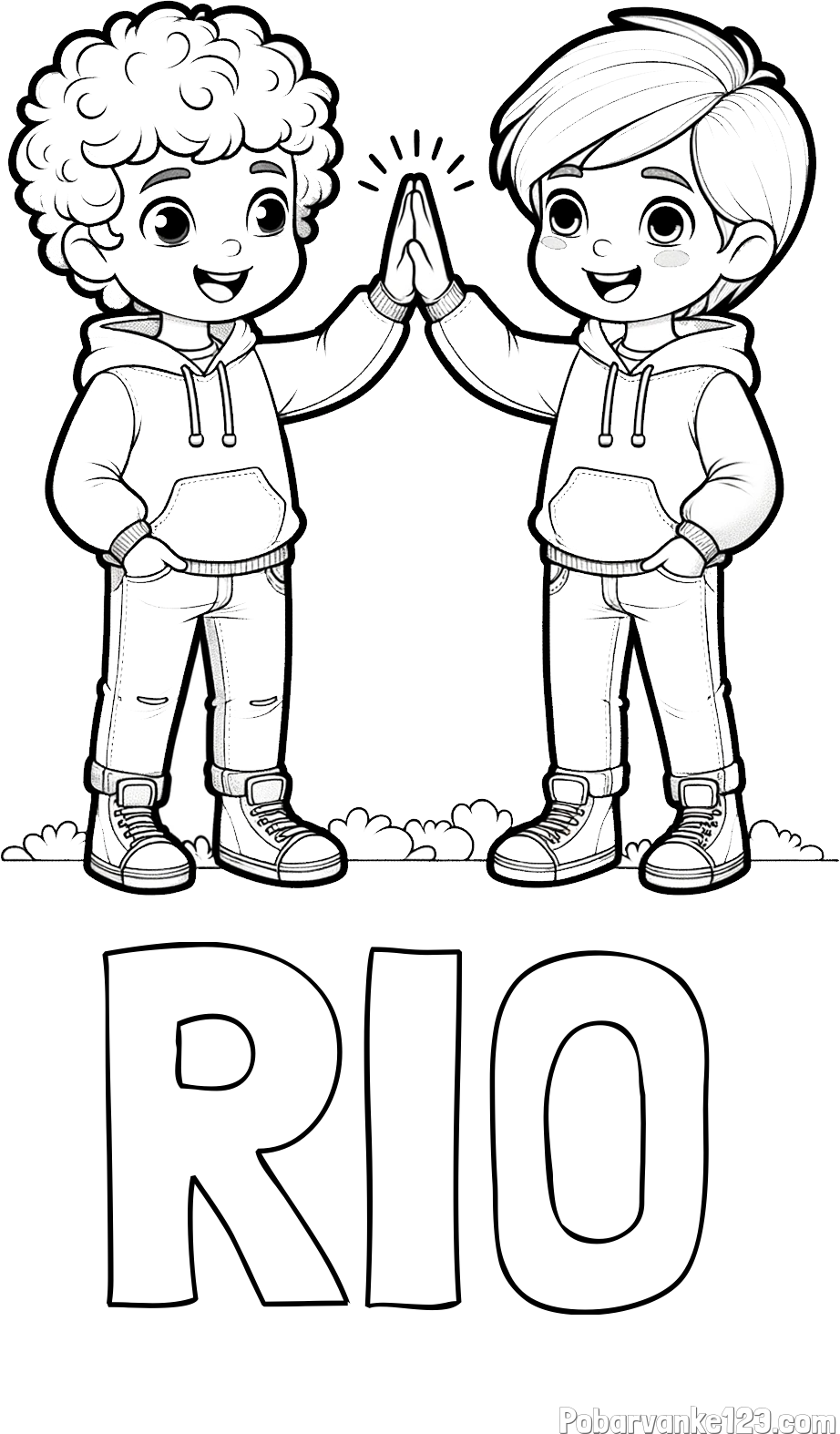 Pobarvanka imena RIO in pobarvanka prijatlejev