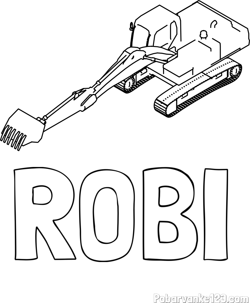 Pobarvanka imena ROBI in pobarvanka bagra