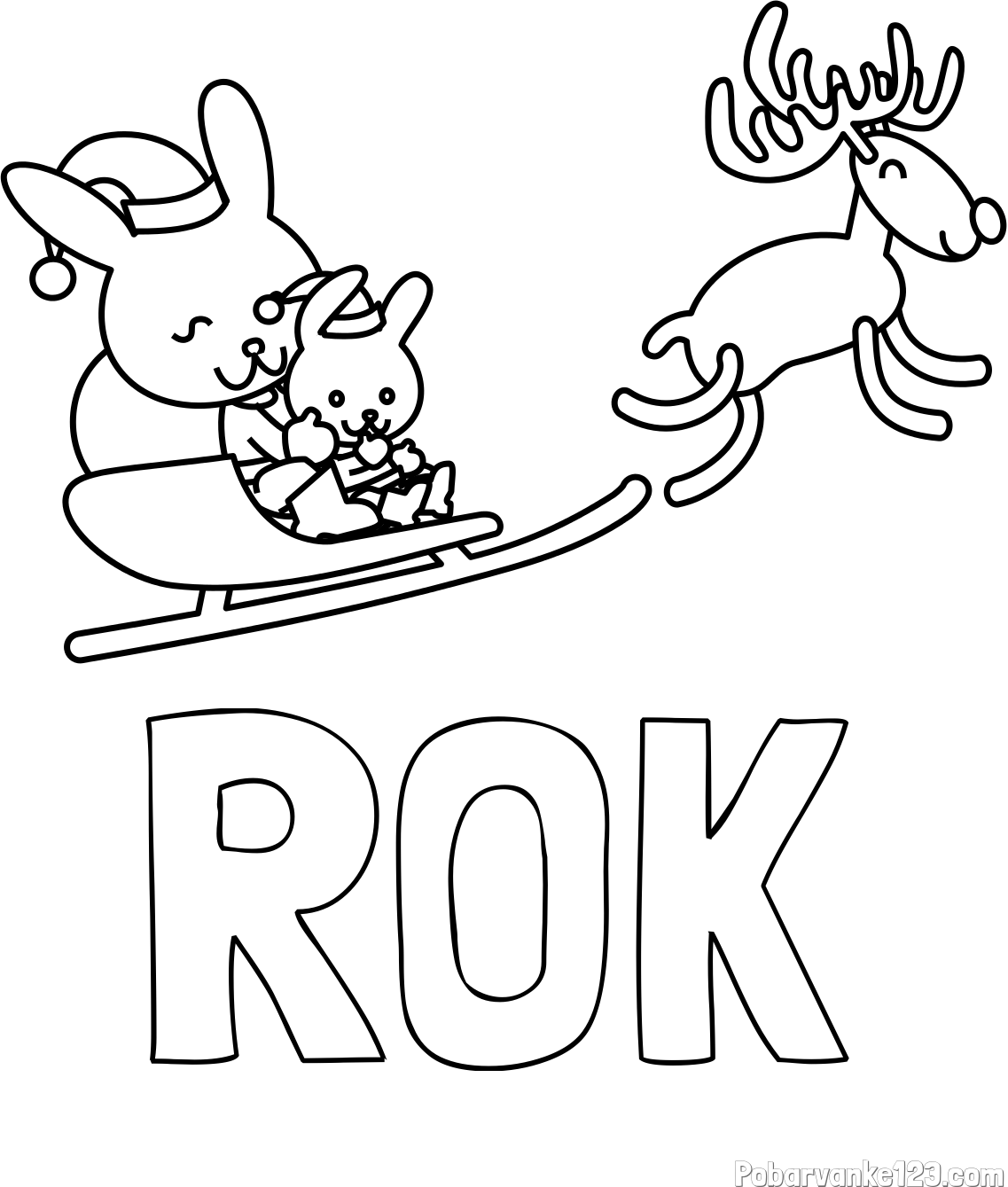 Pobarvanka imena ROK in božične sani