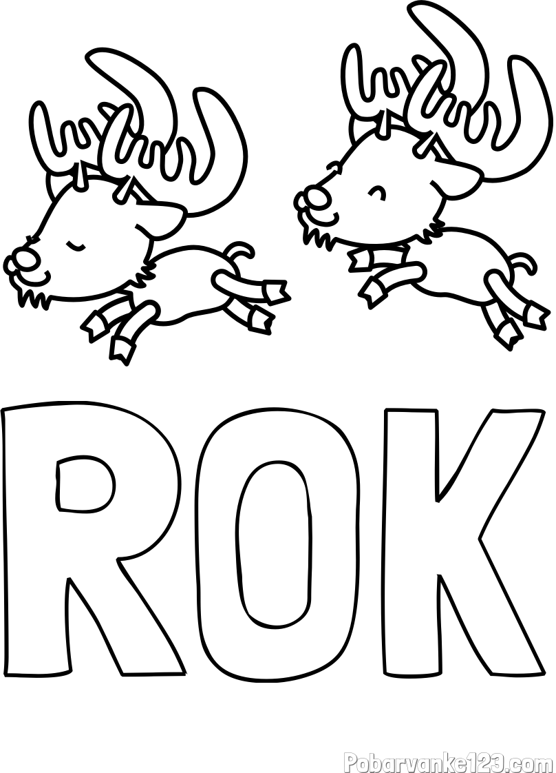 Pobarvanka imena ROK in jelenčka