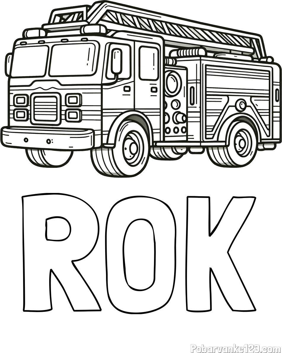 Pobarvanka imena ROK in pobarvanka gasilskega avta z veliko podrobnostmi