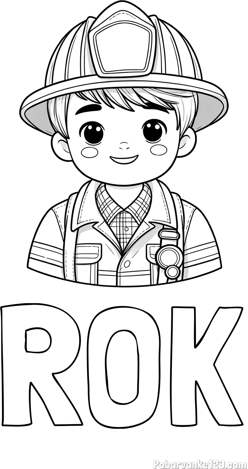 Pobarvanka imena ROK in pobarvanka mladega gasilca