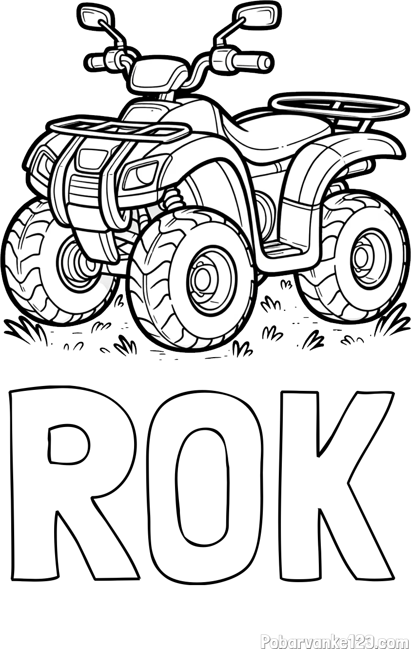 Pobarvanka imena ROK in pobarvanka velikega štirikolesnika