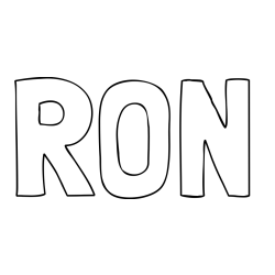 Online izdelana pobarvanka - Pobarvanka imena RON