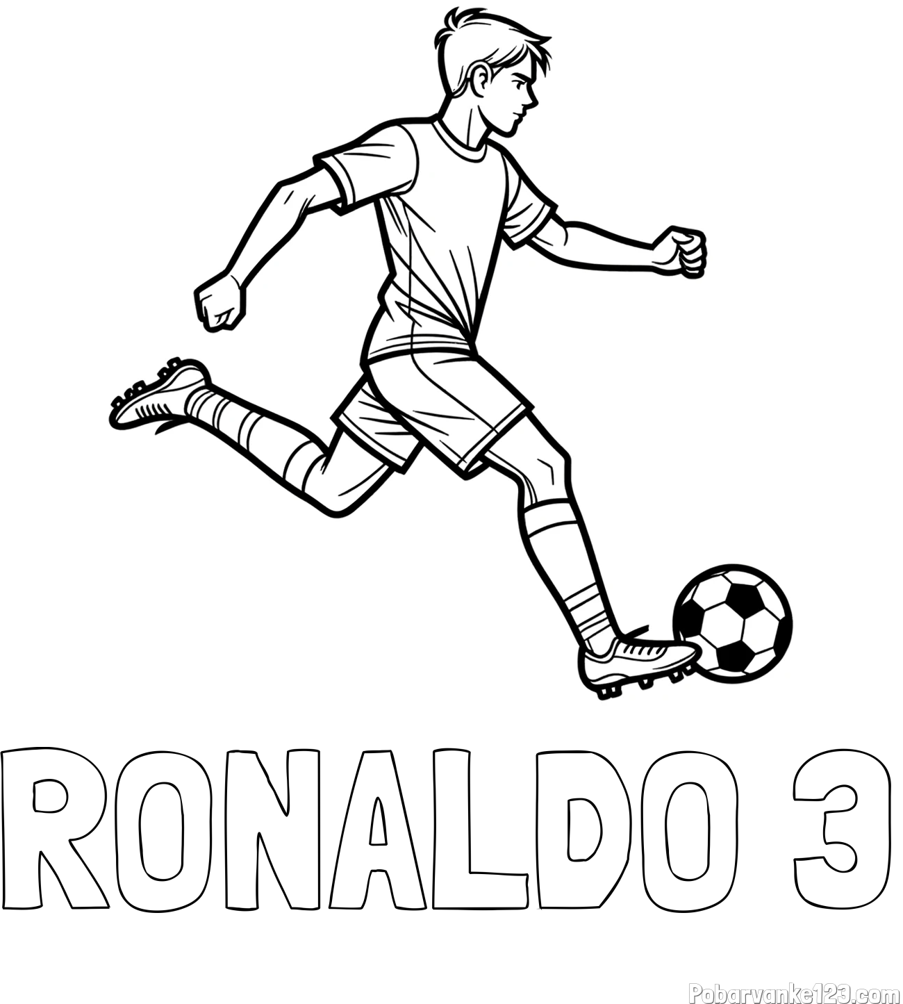 Pobarvanka imena RONALDO 3 in pobarvanka nogometaša v napadu