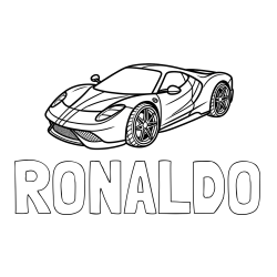 Pobarvanka imena RONALDO in pobarvanka dirkalnega avtomobila