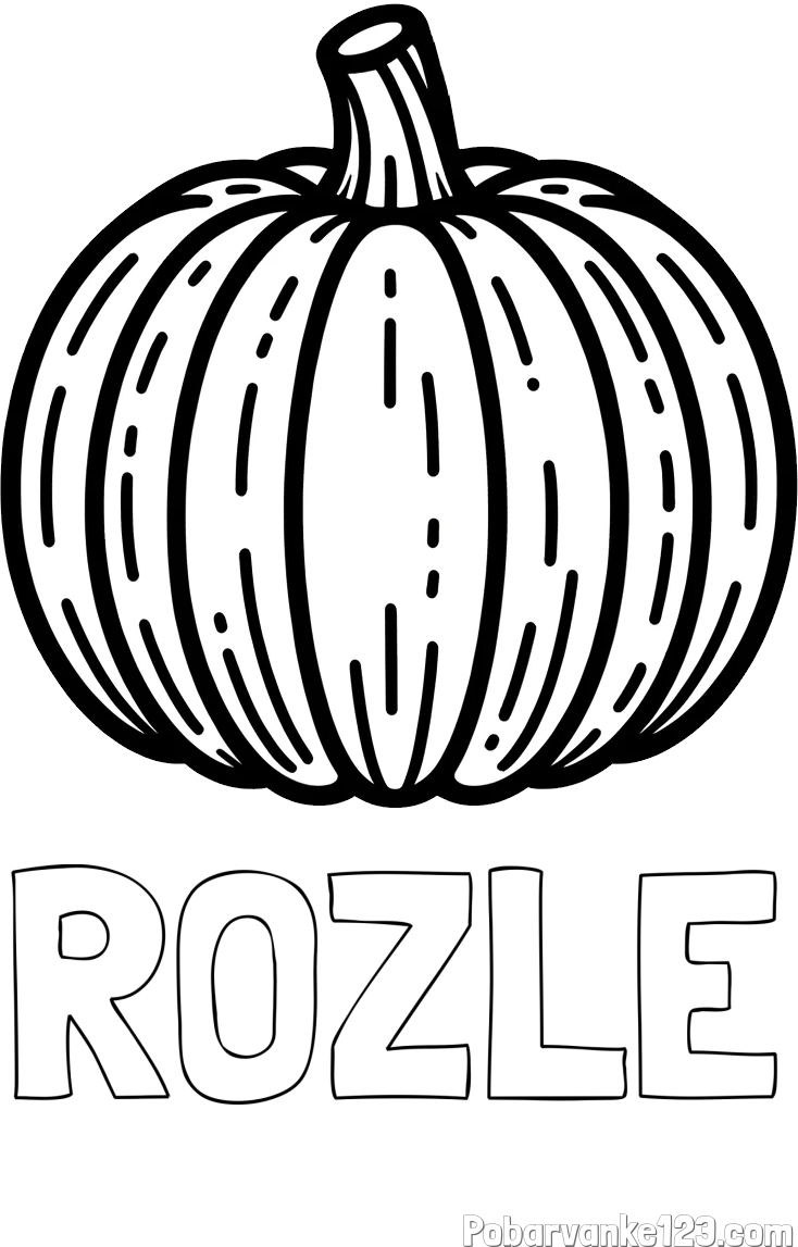 Pobarvanka imena ROŽLE in pobarvanka buče