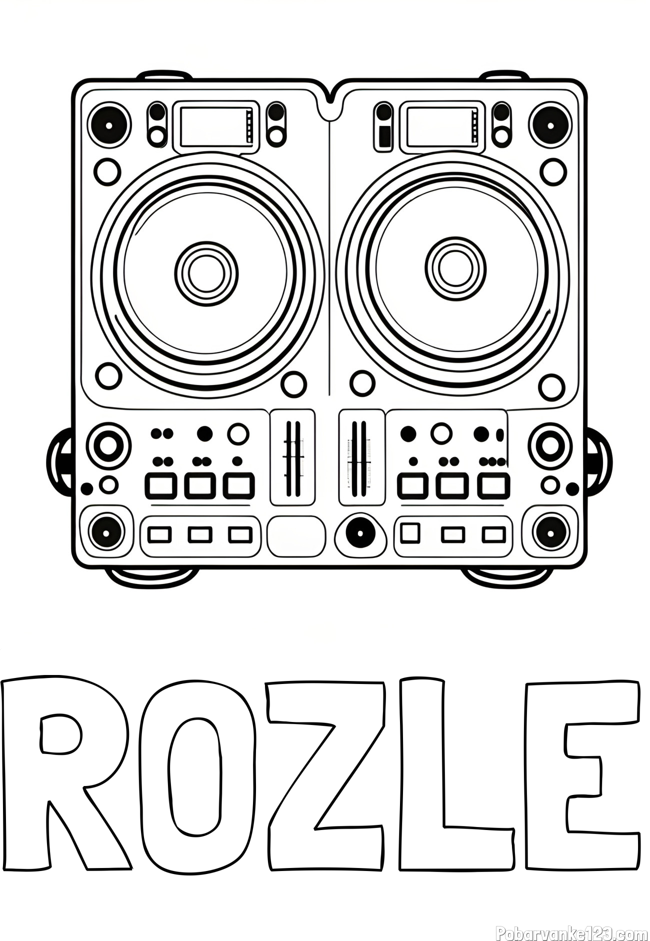 Pobarvanka imena ROŽLE in pobarvanka DJ MIXER