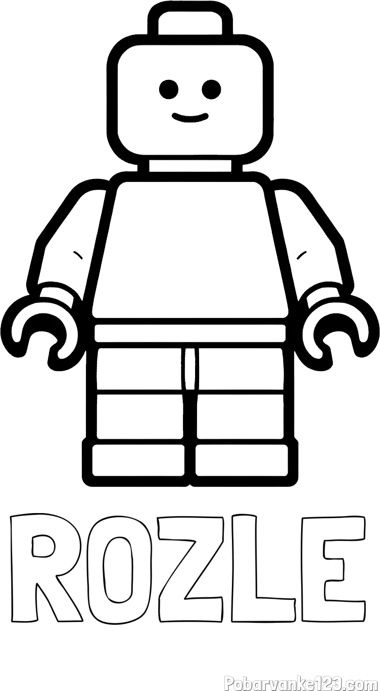 Pobarvanka imena ROŽLE in pobarvanka LEGO figurice fanta