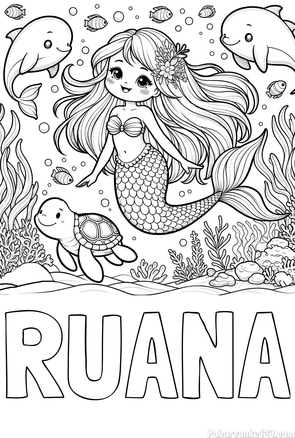 Pobarvanka imena RUANA