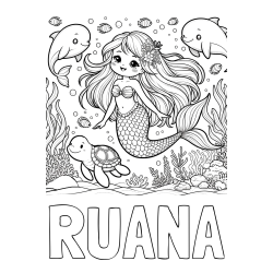 Online izdelana pobarvanka - Pobarvanka imena RUANA