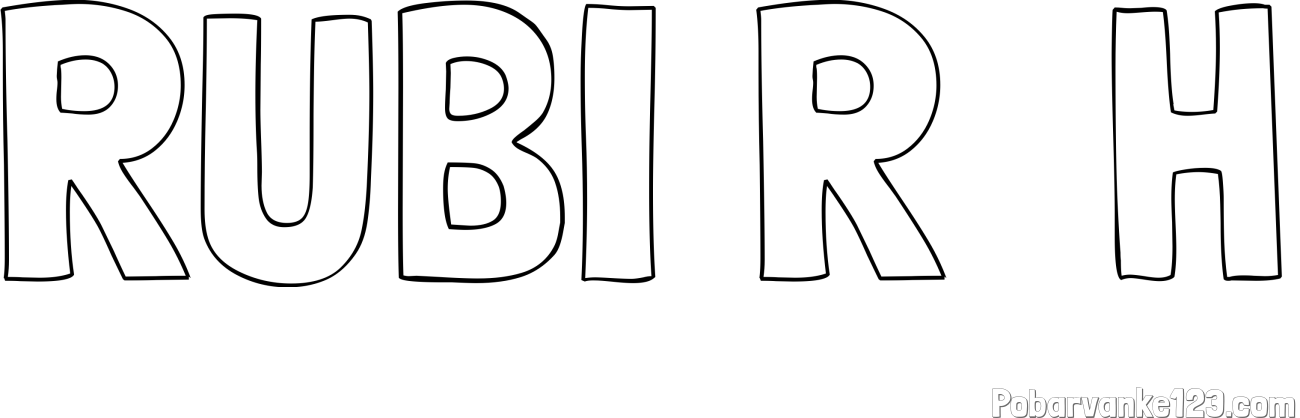 Pobarvanka imena RUBI R  H