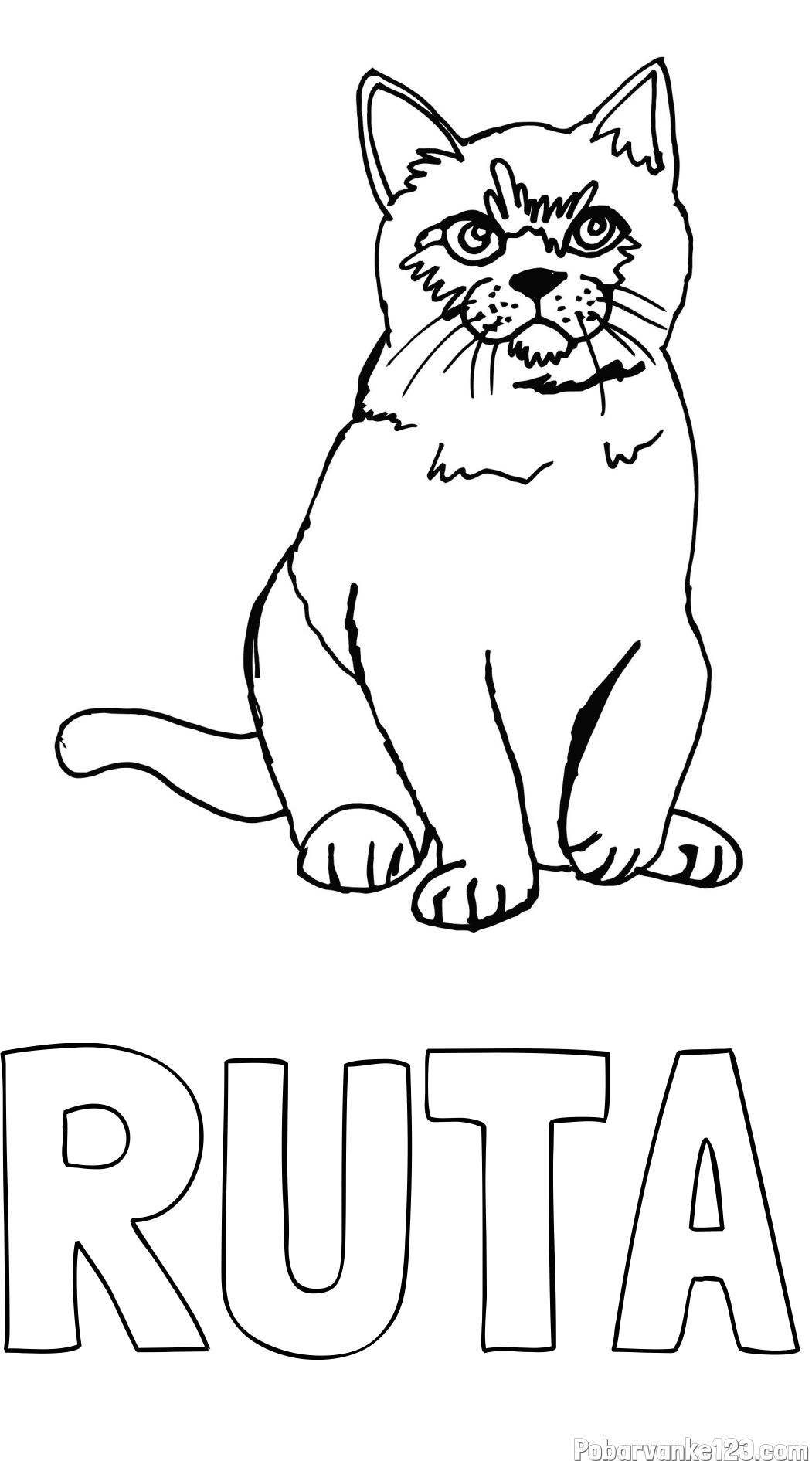 Pobarvanka imena RUTA in pobarvanka lepe mucke