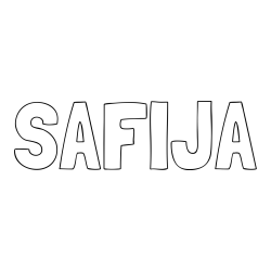 Online izdelana pobarvanka - Pobarvanka imena SAFIJA