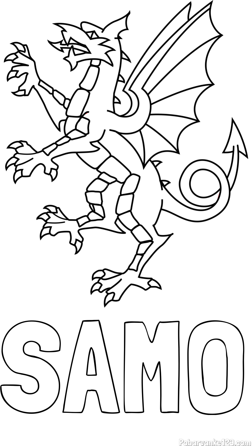 Pobarvanka imena SAMO in pobarvanka zmaja