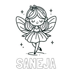 Online izdelana pobarvanka - Pobarvanka imena ŠANEJA in enostavna pobarvanka čarobne vile