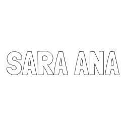 Online izdelana pobarvanka - Pobarvanka imena SARA ANA