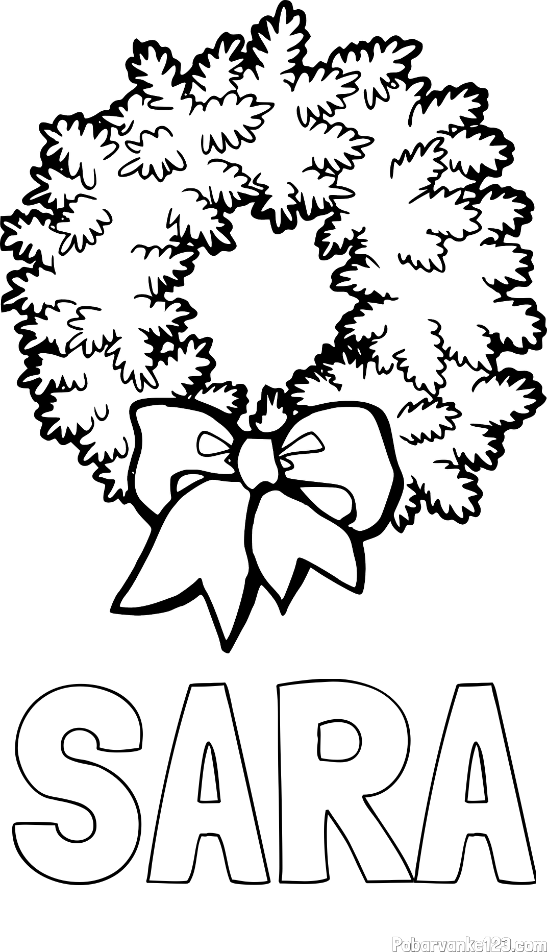 Pobarvanka imena SARA in adventni venček