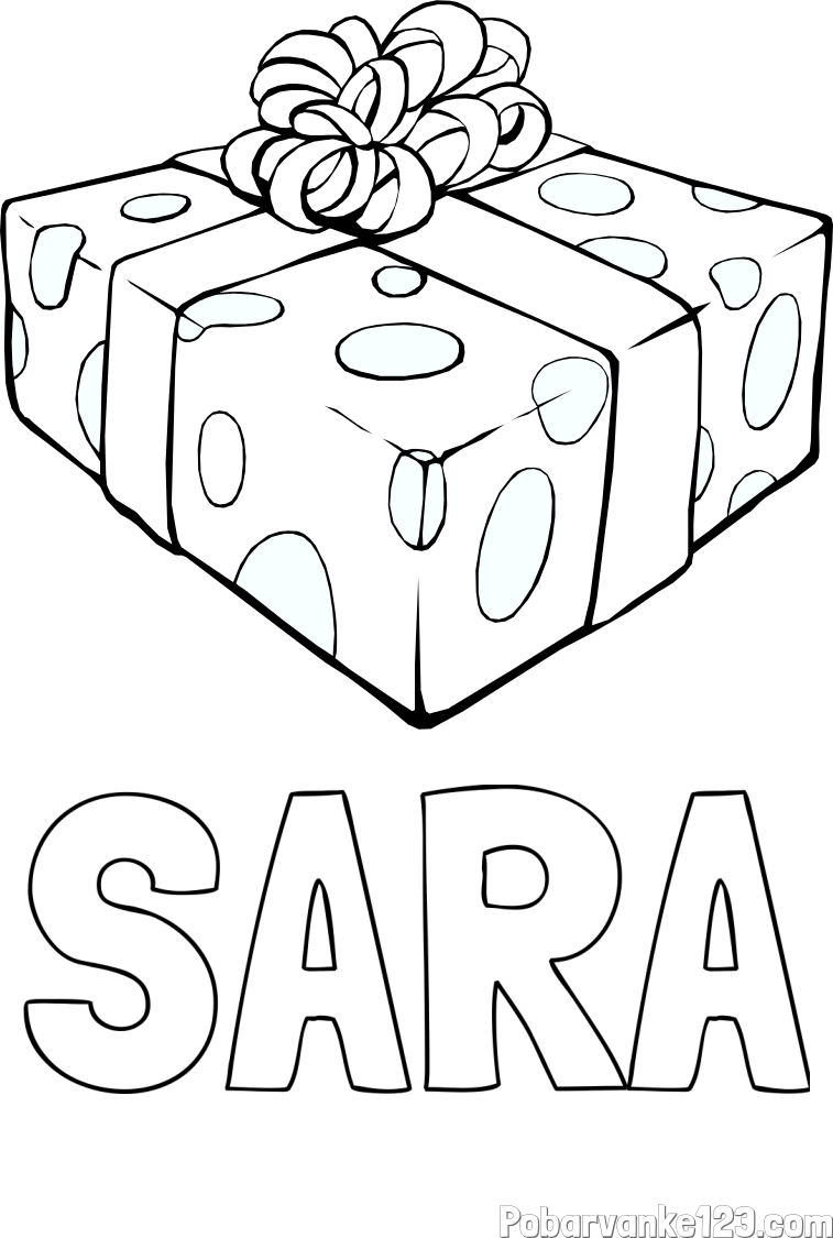 Pobarvanka imena SARA in božično darilo