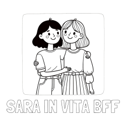 Online izdelana pobarvanka - Pobarvanka imena SARA IN VITA BFF in otroška pobarvanka dveh prijateljic