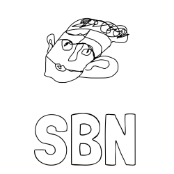 Online izdelana pobarvanka - Pobarvanka imena SBN in gospod ušesnik