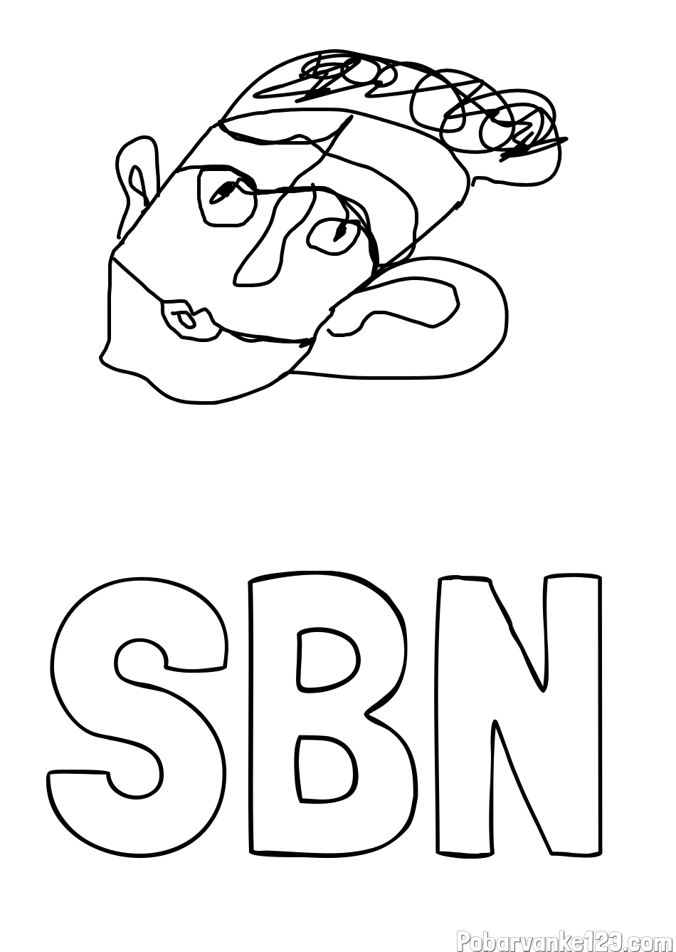 Pobarvanka imena SBN in gospod ušesnik