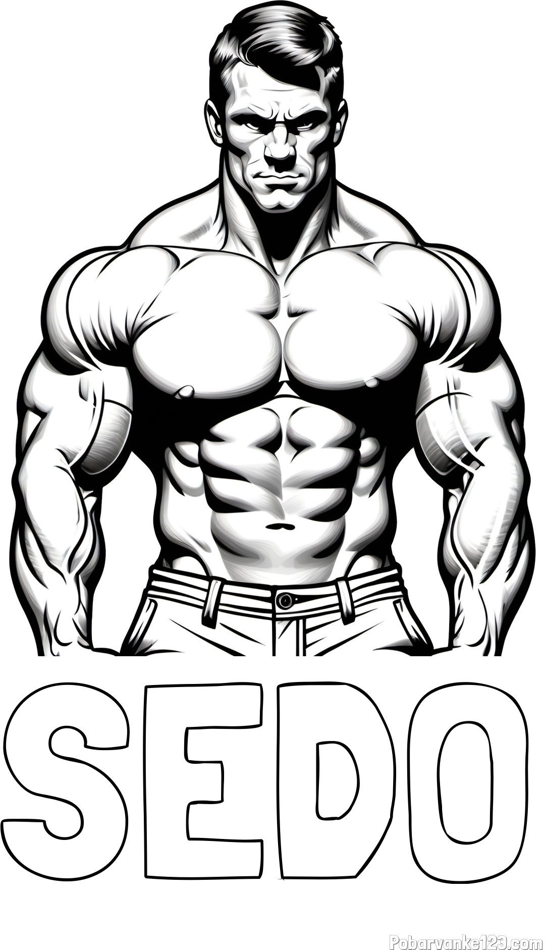 Pobarvanka imena SEDO in pobarvanka bodybuilder-ja