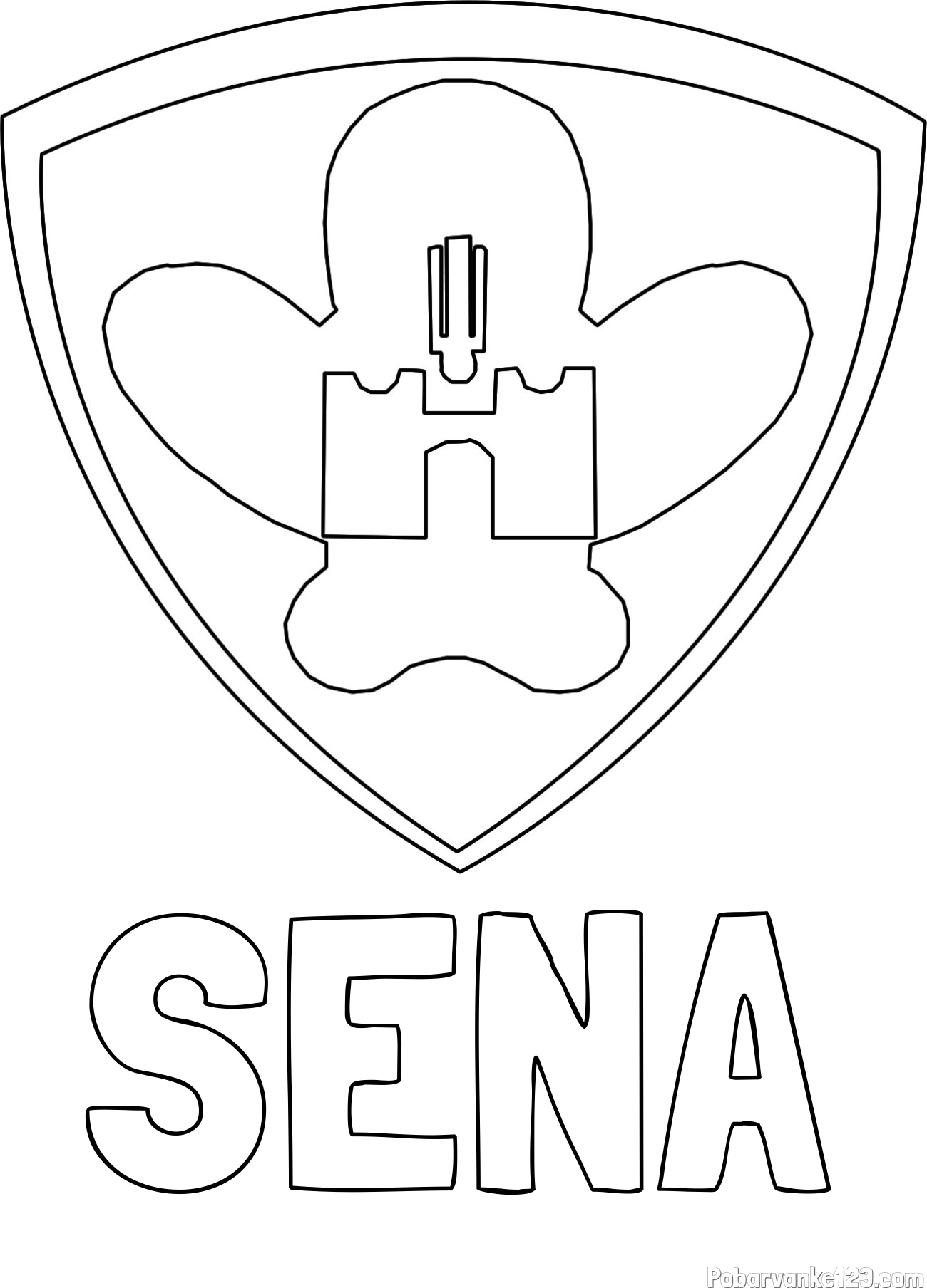 Pobarvanka imena SENA in pobarvanka NK Maribor (grb)